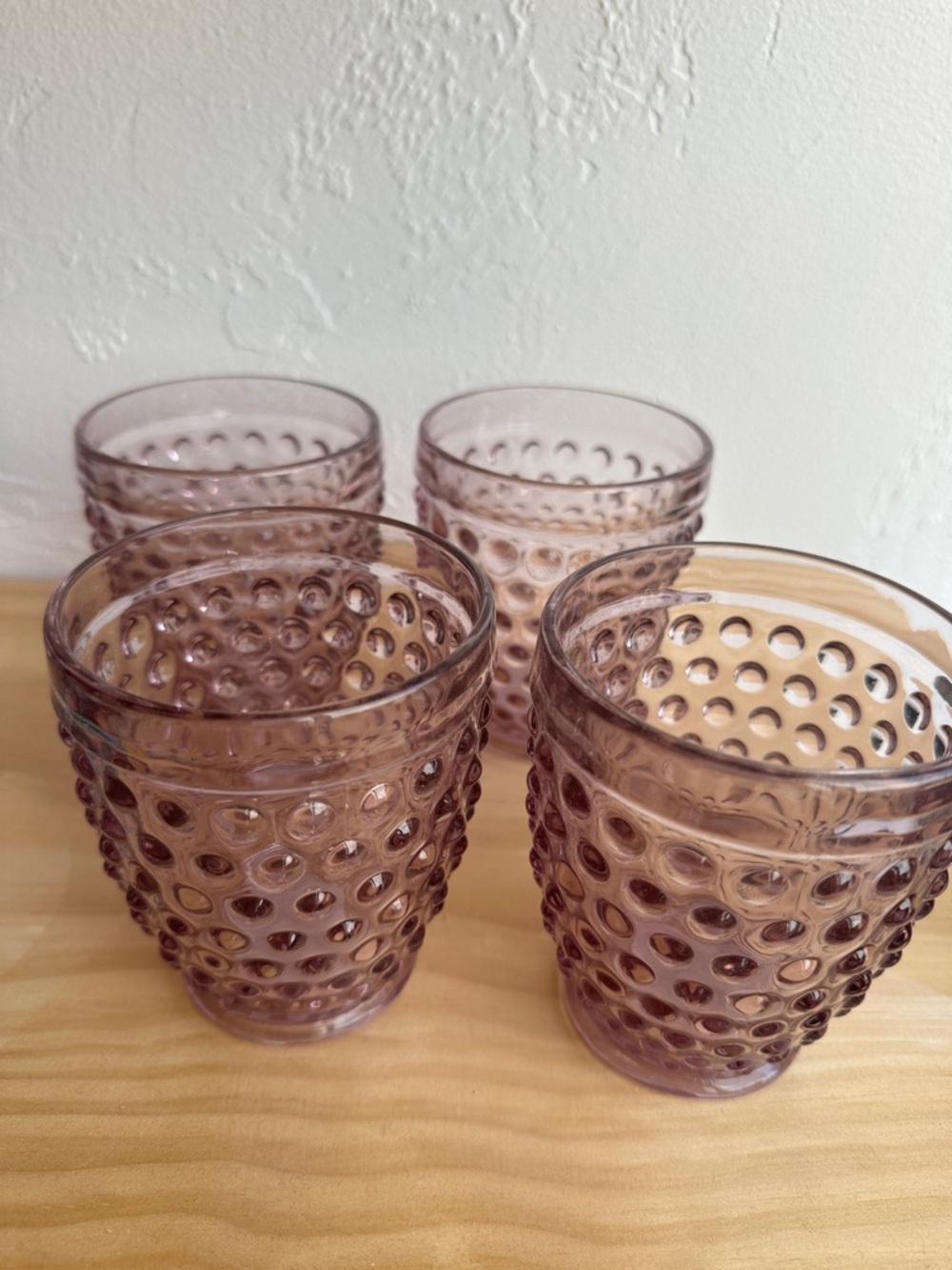 New in box. Set of 4 hobnail glasses Beatriz Ball. Double old fashioned
